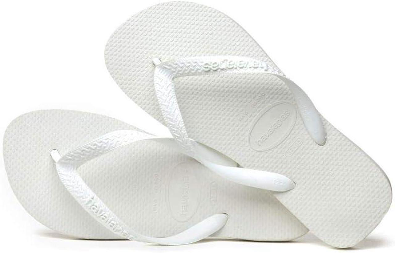 Alt view image 3 of 4 - Havaianas Unisex Comfortable Slim Rubber Flip Flop, White, Size 39/40