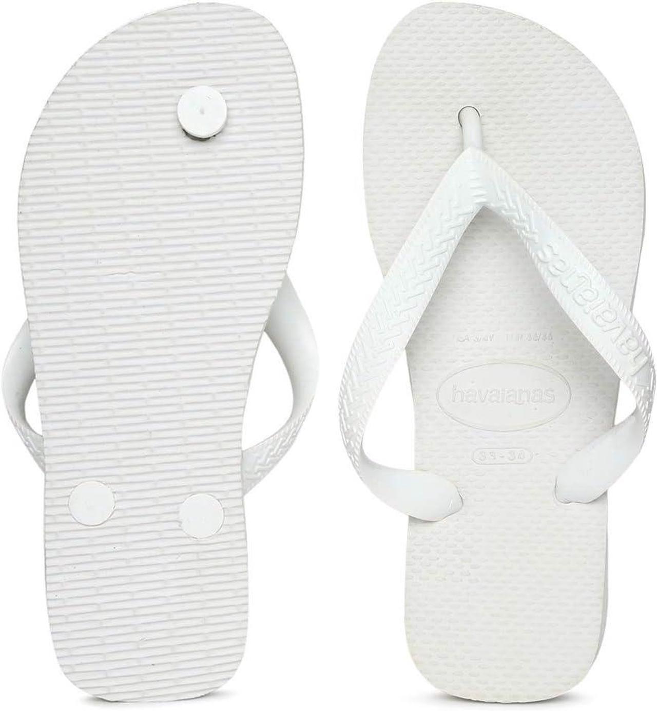 Alt view image 4 of 4 - Havaianas Unisex Comfortable Slim Rubber Flip Flop, White, Size 39/40
