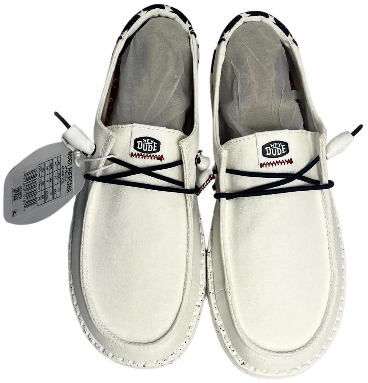 Main image of Hey Dude Women's Wendy Americana Slip-on Regular Sneaker, White, Size 8