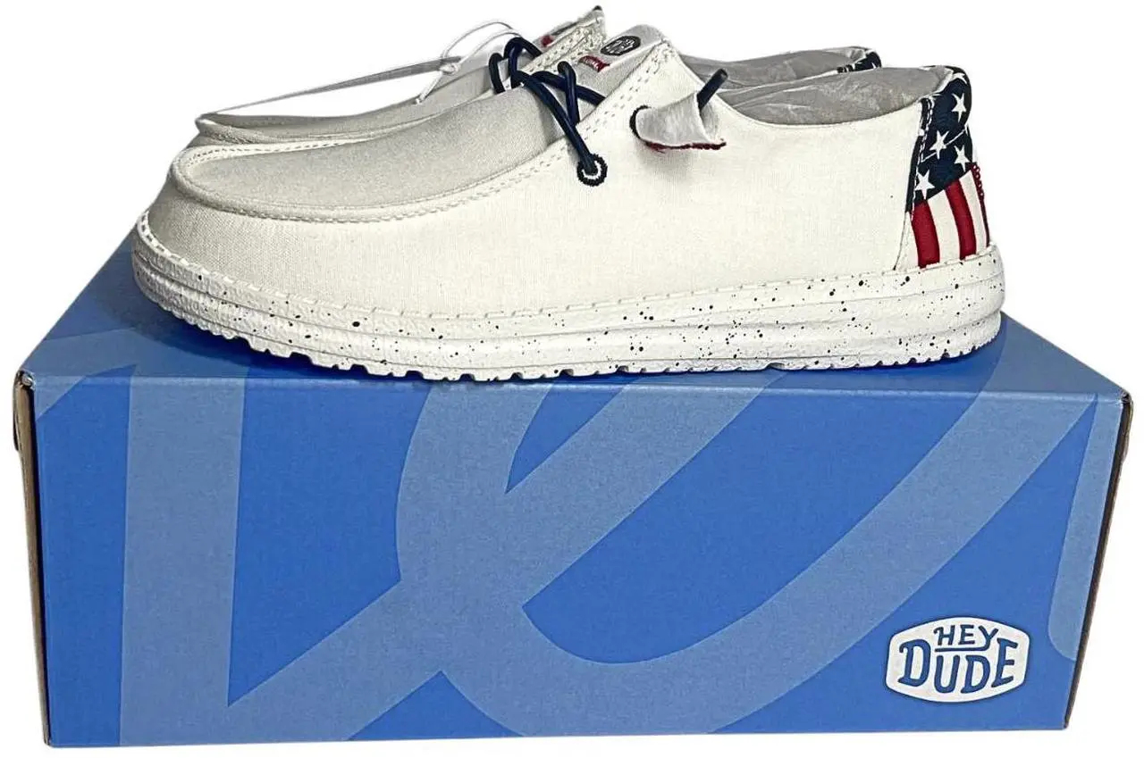 Alt view image 3 of 3 - Hey Dude Women's Wendy Americana Slip-on Regular Sneaker, White, Size 8