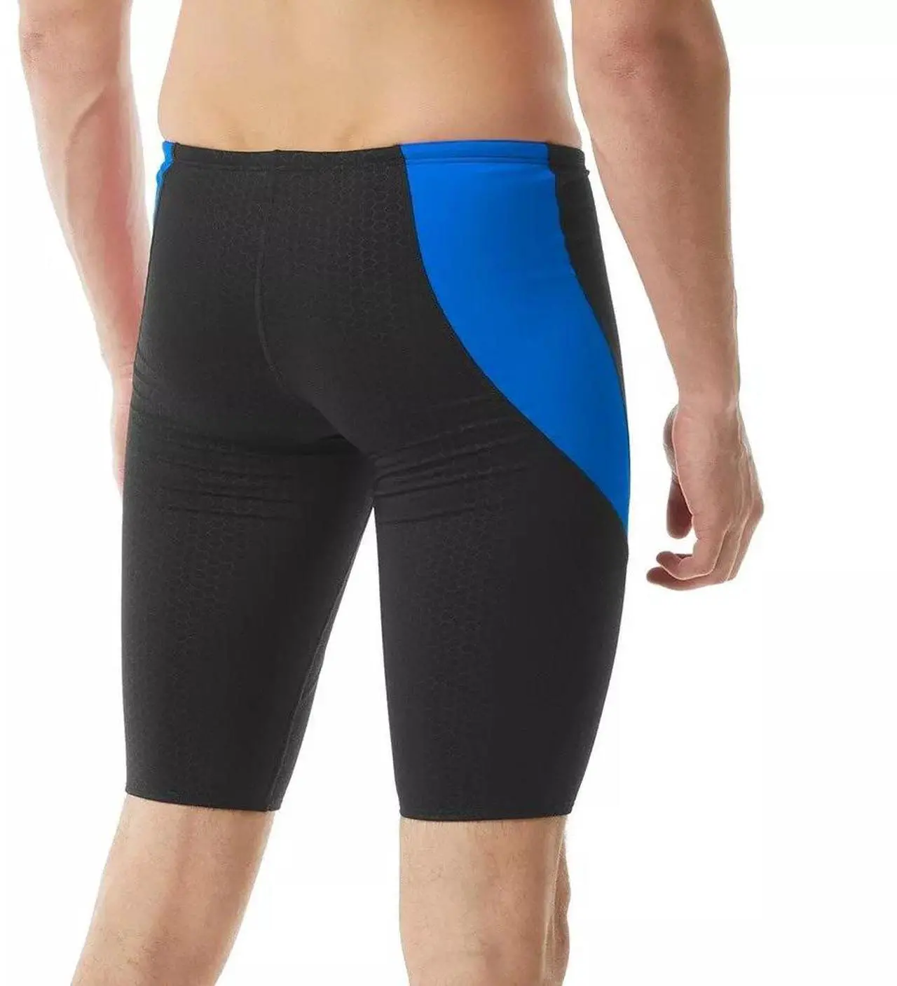 Alt view image 2 of 3 - TYR Mens Durafast Elite Curve Splice Jammer Swimsuit - Black/Blue, Size 38