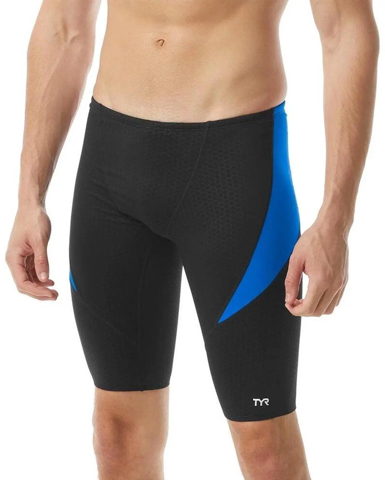 Main image of TYR Mens Durafast Elite Curve Splice Jammer Swimsuit - Black/Blue, Size 38