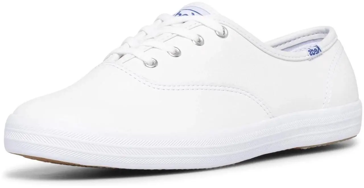 Main image of Keds Women's Champion Leather Lace-Up Casual Wide Sneakers, White, Size 9