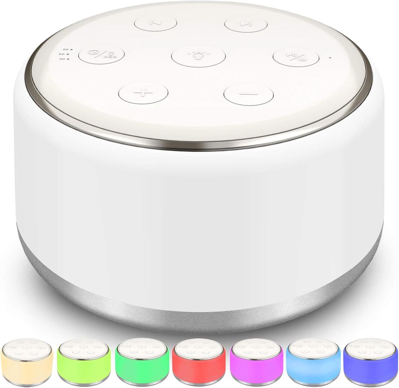 Main image of White Noise Machine for Sleeping Baby - Kids Portable Sound Machine with Night Light, USB Rechargeable, 34 Soothing Noises, Auto-Off Timer, Sleep Machine for Adults Babies Lullaby Travel Home
