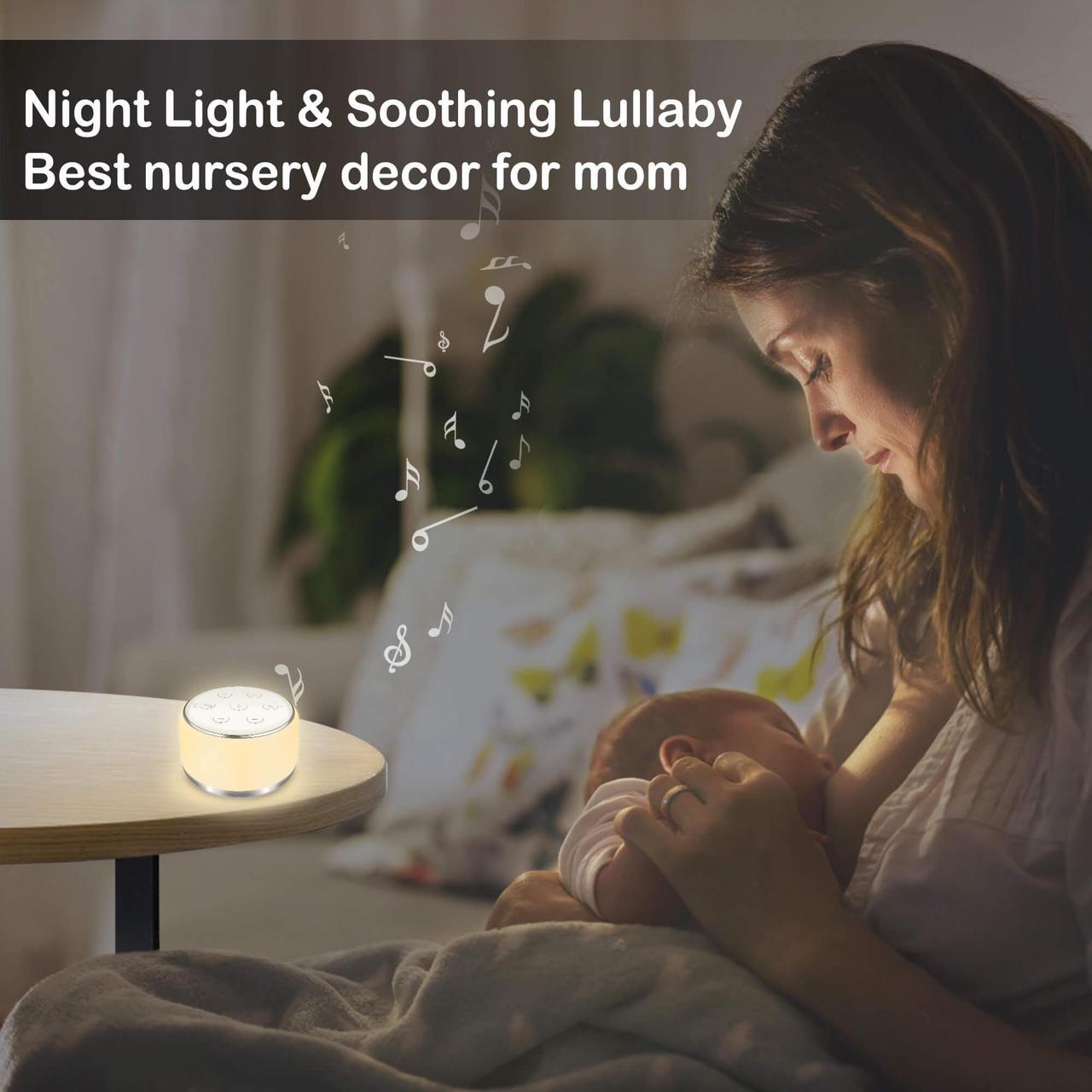 Alt view image 2 of 7 - White Noise Machine for Sleeping Baby - Kids Portable Sound Machine with Night Light, USB Rechargeable, 34 Soothing Noises, Auto-Off Timer, Sleep Machine for Adults Babies Lullaby Travel Home