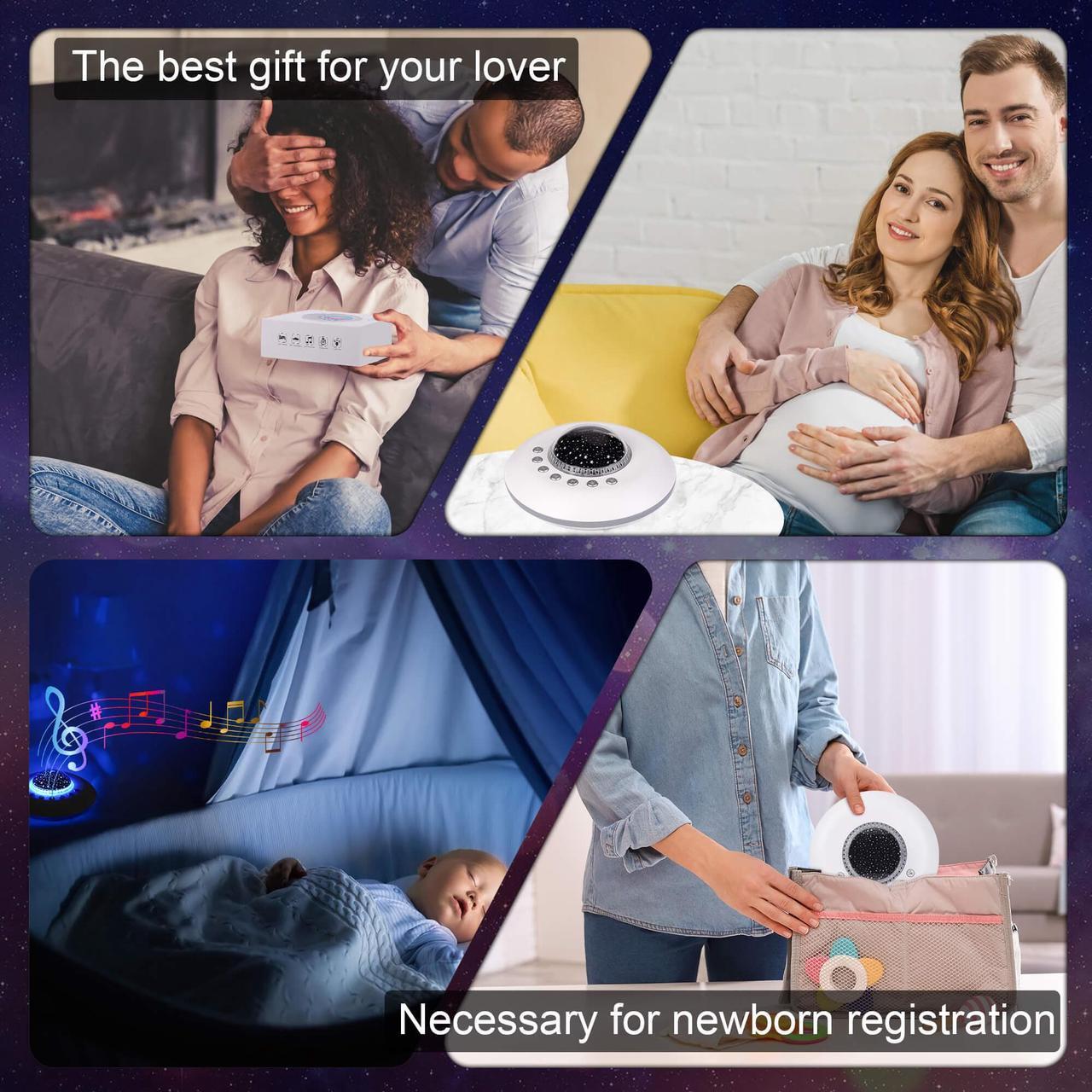 Alt view image 5 of 6 - White Noise Machine for Sleeping Baby  Portable Sound Machines with 7 Starry Ambient Night Light, 28 Soothing Sounds Sleep Noise Maker Ideal Gifts for Kids Adult Bedside Travel Nursery Camping