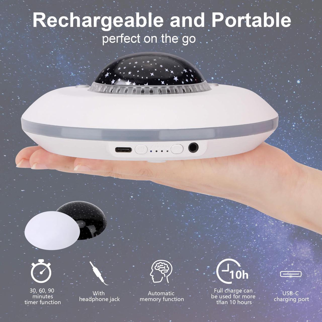 Alt view image 6 of 6 - White Noise Machine for Sleeping Baby  Portable Sound Machines with 7 Starry Ambient Night Light, 28 Soothing Sounds Sleep Noise Maker Ideal Gifts for Kids Adult Bedside Travel Nursery Camping
