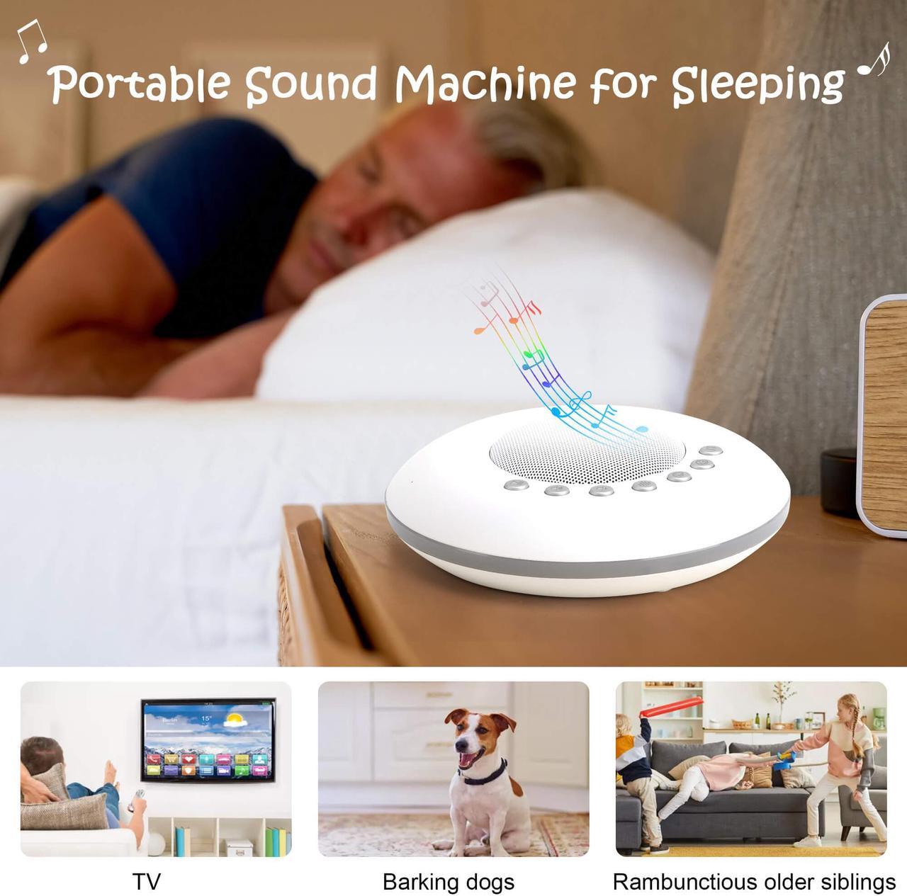 Alt view image 2 of 3 - White Noise Sound Machine for Sleeping - 28 Relaxing Soothing Sleep Sounds Machine, Auto Off Timer, USB Rechargeable, Portable Noise Machines for Home Office Nursery Travel Camping Apartment Bedroom