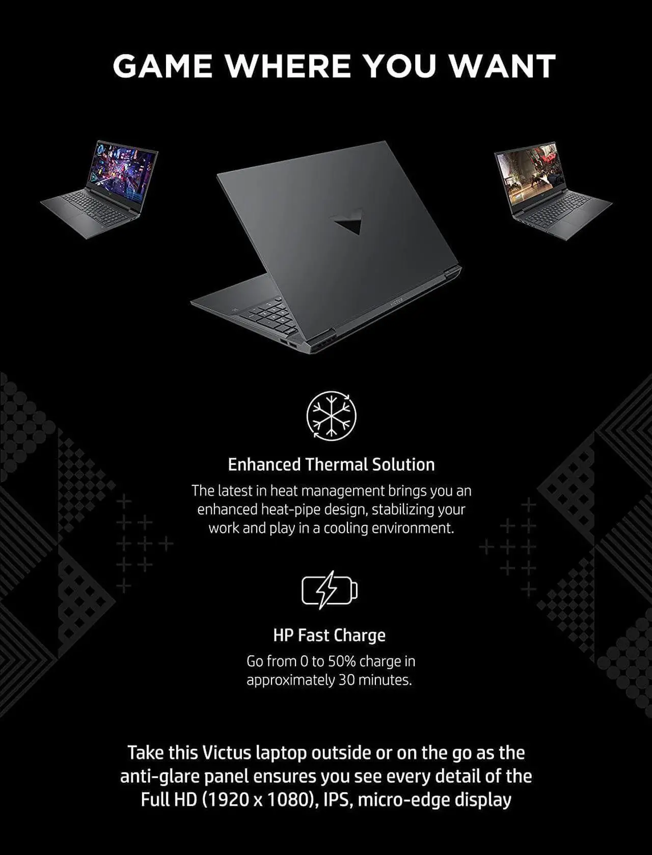 Alt view image 7 of 7 - HP Victus 15.6" FHD 144Hz Gaming Laptop Computer - AMD Ryzen 5 5600H 3.3GHz Processor, NVIDIA GeForce GTX 1650, 8GB DDR4-3200 RAM, 512GB SSD, Wi-Fi 6E (2x2)+Bluetooth, Windows 11 Home - Mica Silver