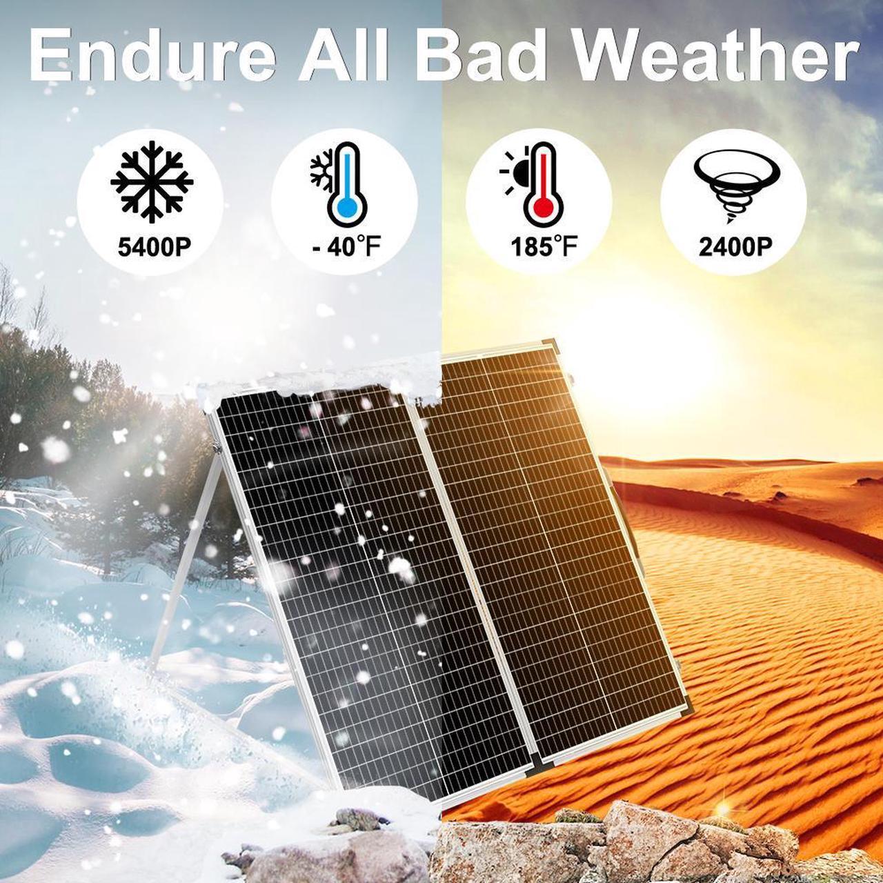 Alt view image 2 of 5 - DOKIO Portable Foldable 150W 18v Solar Suitcase Monocrystalline, Folding Solar Panel Kit with Controller to Charge 12 Volts Batteries (AGM Lead/Acid Types Vented Gel) RV Camping Boat