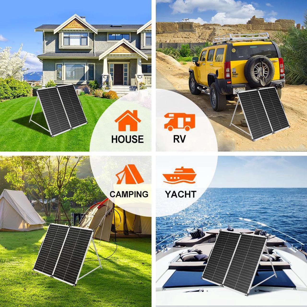 Main image of DOKIO Portable Foldable 150W 18v Solar Suitcase Monocrystalline, Folding Solar Panel Kit with Controller to Charge 12 Volts Batteries (AGM Lead/Acid Types Vented Gel) RV Camping Boat