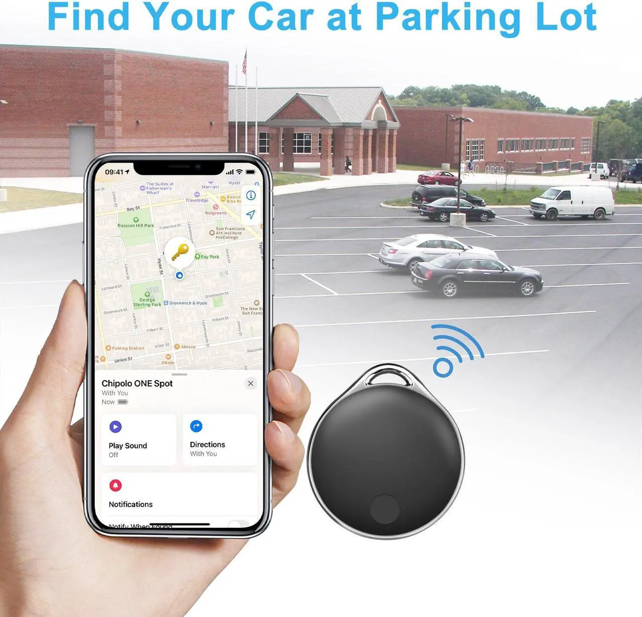 Alt view image 2 of 7 - NIJITAG Smart Anti Loss Tracking  - Item Finders Key Finder Locator Tracker Device for Wallet, Keychain, Luggage, backpack, Cat, Dog, Pet etc. with Apple Find My app (iOS only) , GRAY