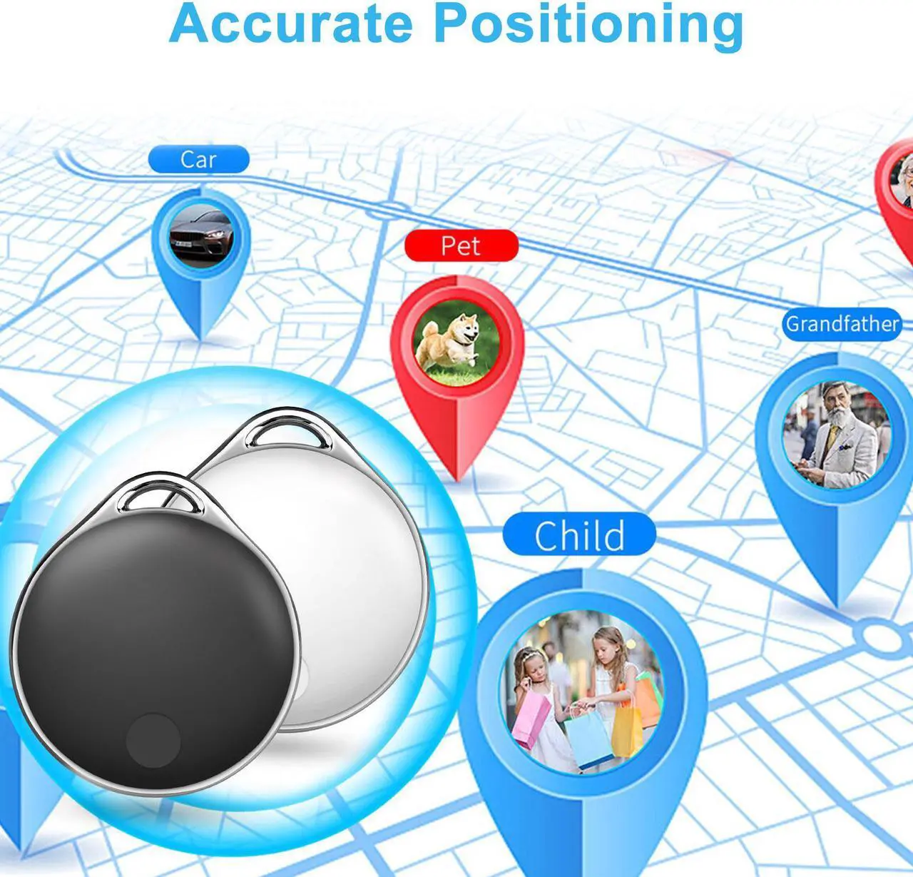 Alt view image 3 of 7 - NIJITAG Smart Anti Loss Tracking  - Item Finders Key Finder Locator Tracker Device for Wallet, Keychain, Luggage, backpack, Cat, Dog, Pet etc. with Apple Find My app (iOS only) , GRAY