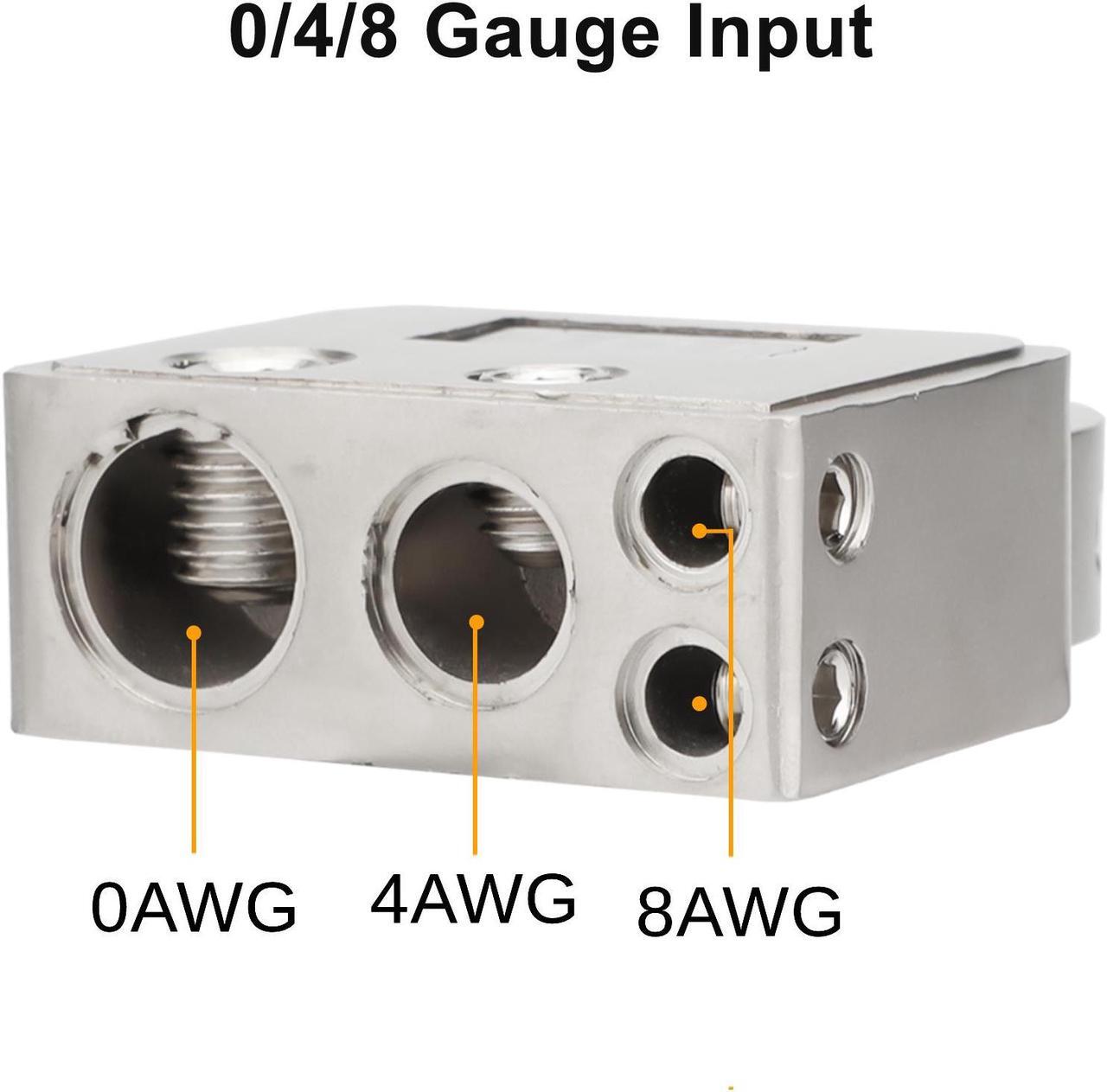 Alt view image 4 of 7 - 2 Pcs Car Battery Terminal Connectors Kit - featuring a built-in LED Display Voltmeter. Ideal for 0/4/8/10 gauge AWG, this kit offers the versatility to connect multiple terminals of different sizes