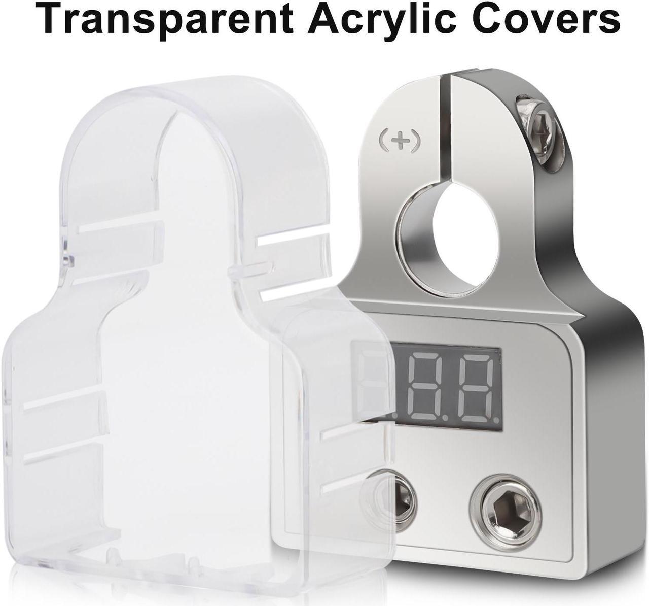 Alt view image 2 of 7 - 2 Pcs Car Battery Terminal Connectors Kit - featuring a built-in LED Display Voltmeter. Ideal for 0/4/8/10 gauge AWG, this kit offers the versatility to connect multiple terminals of different sizes
