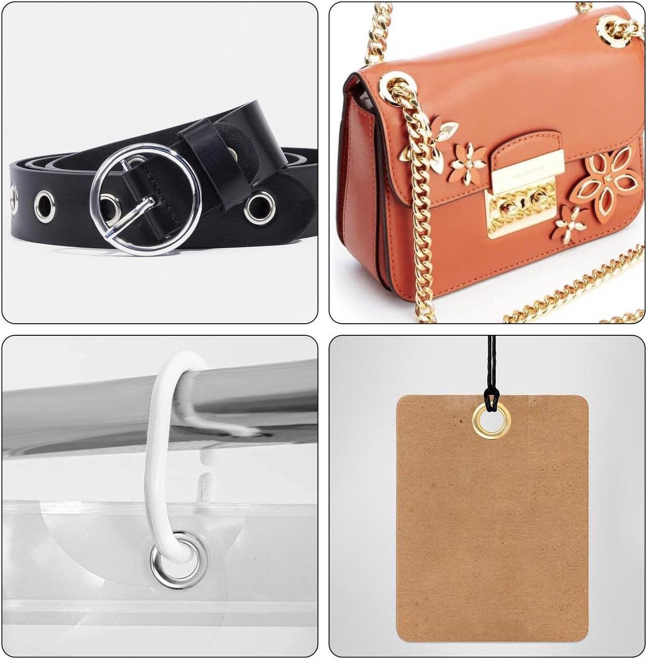 Alt view image 5 of 7 - 1/2 Inch Grommet Tool Kit - Leather Hole Punch Pliers ,150 Metal Eyelets in Gold and Silver for Leather, Shoes, Fabric, Belt , DIY Craft and Repairs