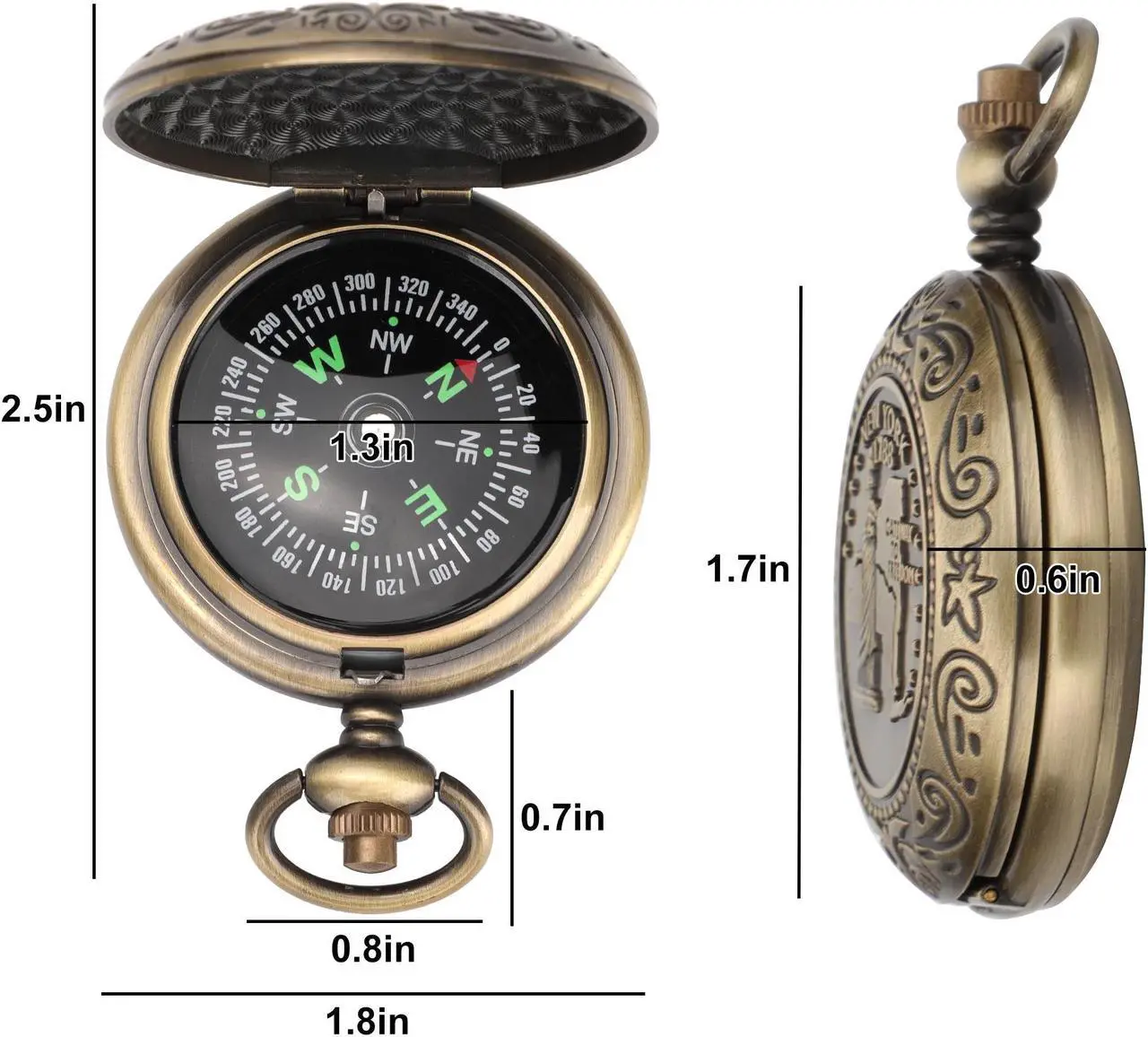 Alt view image 6 of 6 - Portable Pocket Compass - Compact and Durable Outdoor Navigation Tool- Ideal for gifting to friends, family, or colleagues