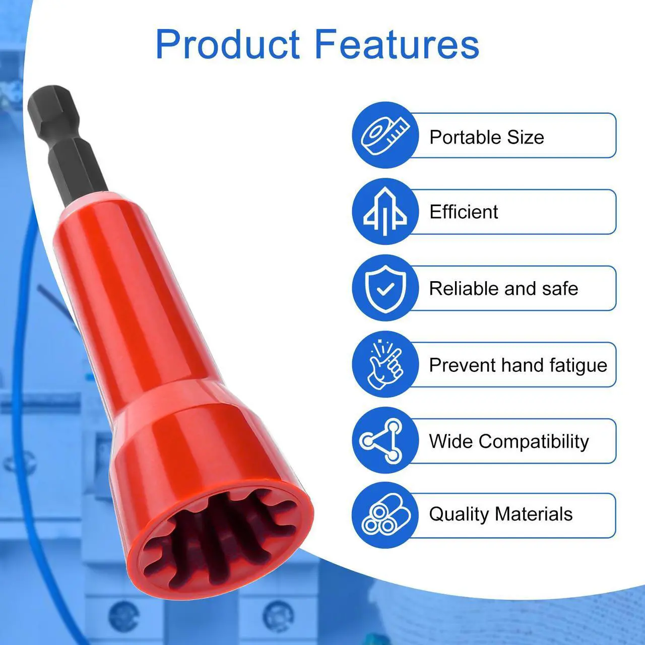 Alt view image 5 of 7 - NSI 2Pcs Wire Nut Twister Set -  Constructed from high-quality nylon plastic ,1/4 inch Chuck Compatible with Most Drills (Red)