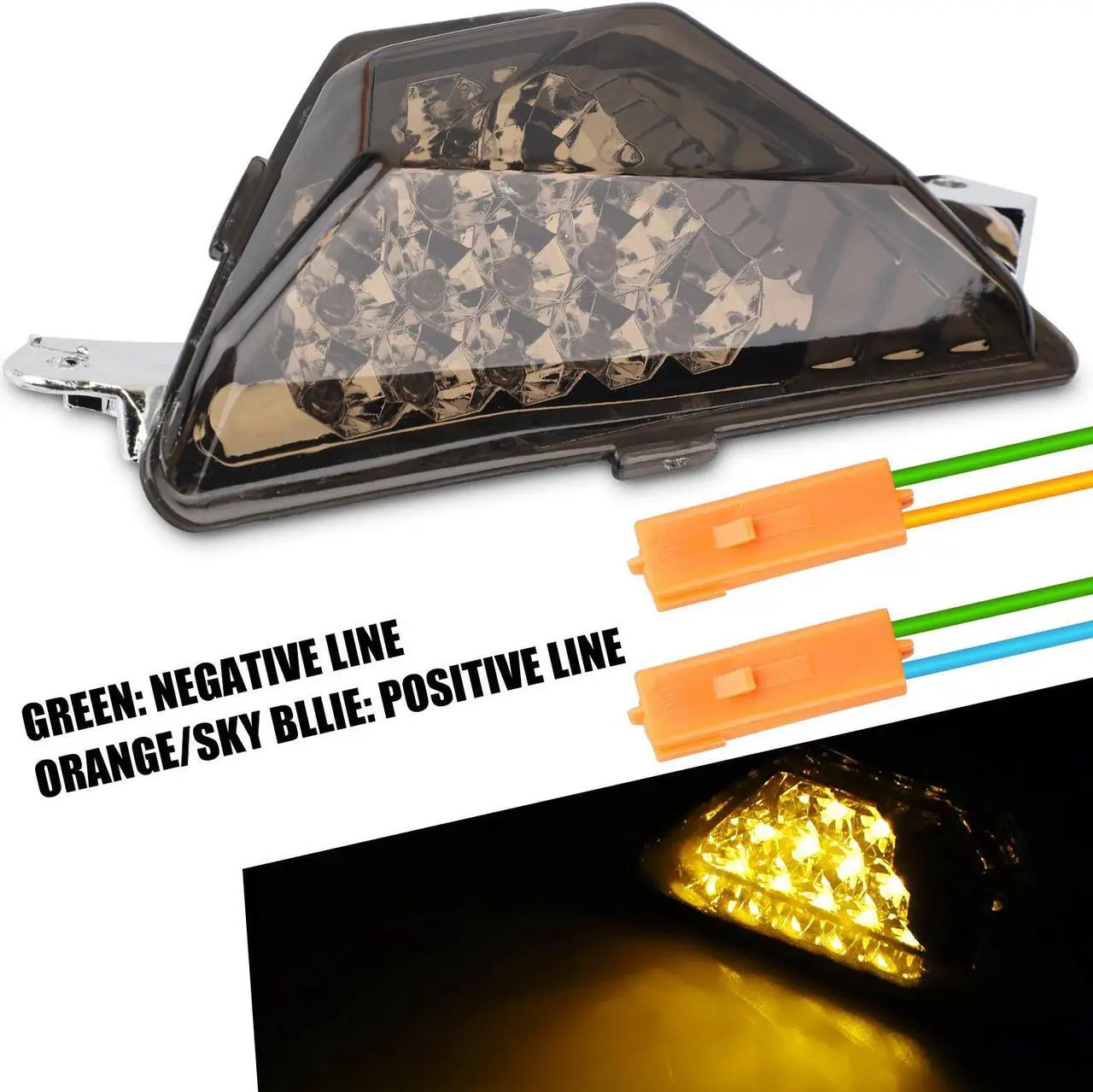 Alt view image 3 of 7 - NSI 2 pcs Front LED Turn Signals Light For KAWASAKI - Super Bright, Stylish, Easy to Install,Perfect Fit for KAWASAKI NINJA 250/300/400/650/1000 ZX-6R Ninja(Amber)