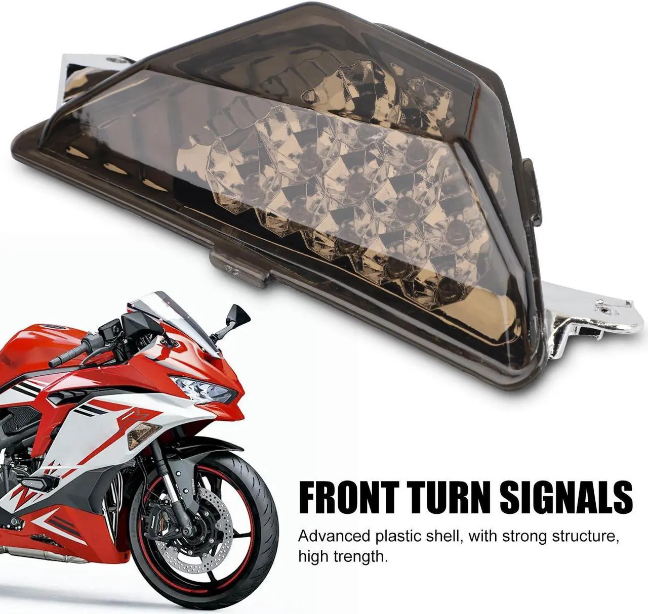 Alt view image 6 of 7 - NSI 2 pcs Front LED Turn Signals Light For KAWASAKI - Super Bright, Stylish, Easy to Install,Perfect Fit for KAWASAKI NINJA 250/300/400/650/1000 ZX-6R Ninja(Amber)
