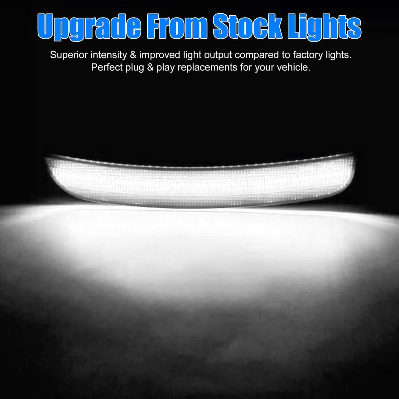 Alt view image 5 of 7 - Smoked Lens White Led Side Marker Light - Plug & Play,5X Brighter, for 2015-2023 Chrysler 300,Replace OEM Front and Rear Bumper Fender Lamps,Part numbers 68214402AD, 68214403AD