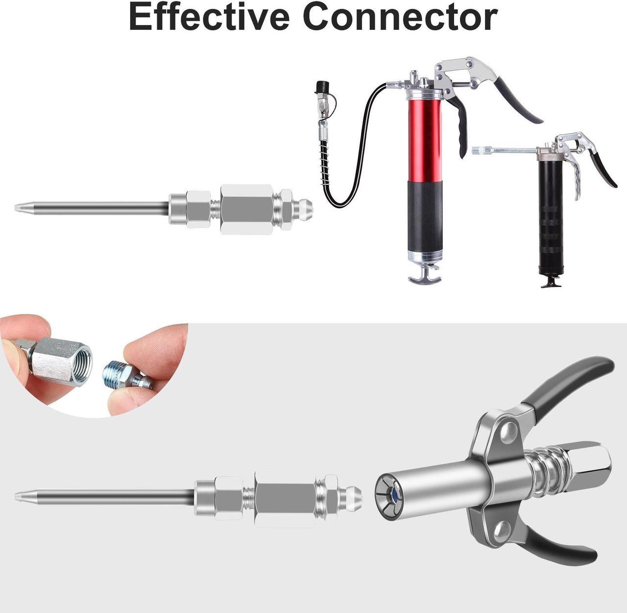 Alt view image 4 of 7 - NSI 4pcs Grease Gun Fitting Kit -  Include 90 Degree Grease Gun Coupler Adapter, Double Handles Grease Gun Coupler, Grease Needle, Needle Tip Dispenser Fit 1/8" NPT Grease Gun