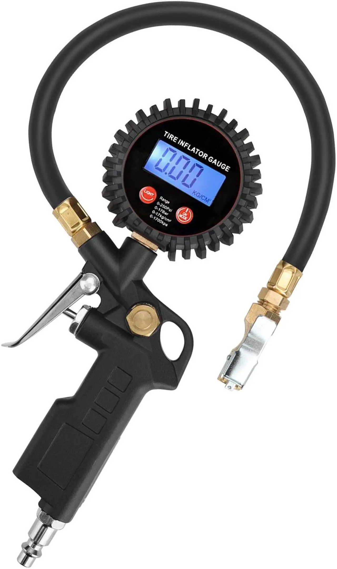 Main image of NSI LED Display Digital Tire Inflator Deflator Pressure Gauge - for Truck/RV/Car/Bike Accurate to ±1 PSI, 0-250 PSI Range