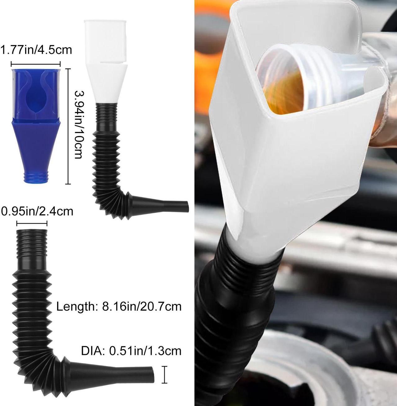 Alt view image 5 of 7 - NSI 10 Pcs Automotive Funnels Set - Plastic Long Neck Oil Funnels, Snap Funnel, Flexible Right Angle Funnels, Wide Mouth Fuel Funnels for Filling Coolant, Gasoline