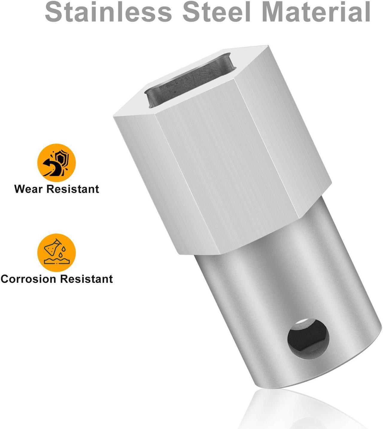 Alt view image 2 of 7 - NSI Stainless Steel Top Wind Trailer Jack Crank Handle Cordless Drill Adapter Kit - with 1/2 Inch Socket Adapter Bit