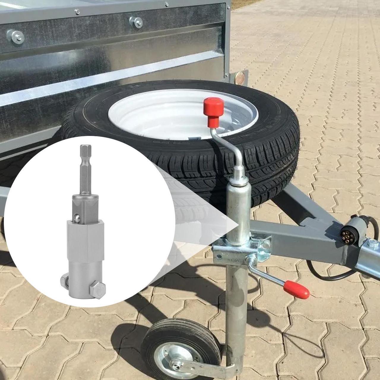 Alt view image 5 of 7 - NSI Stainless Steel Top Wind Trailer Jack Crank Handle Cordless Drill Adapter Kit - with 1/2 Inch Socket Adapter Bit