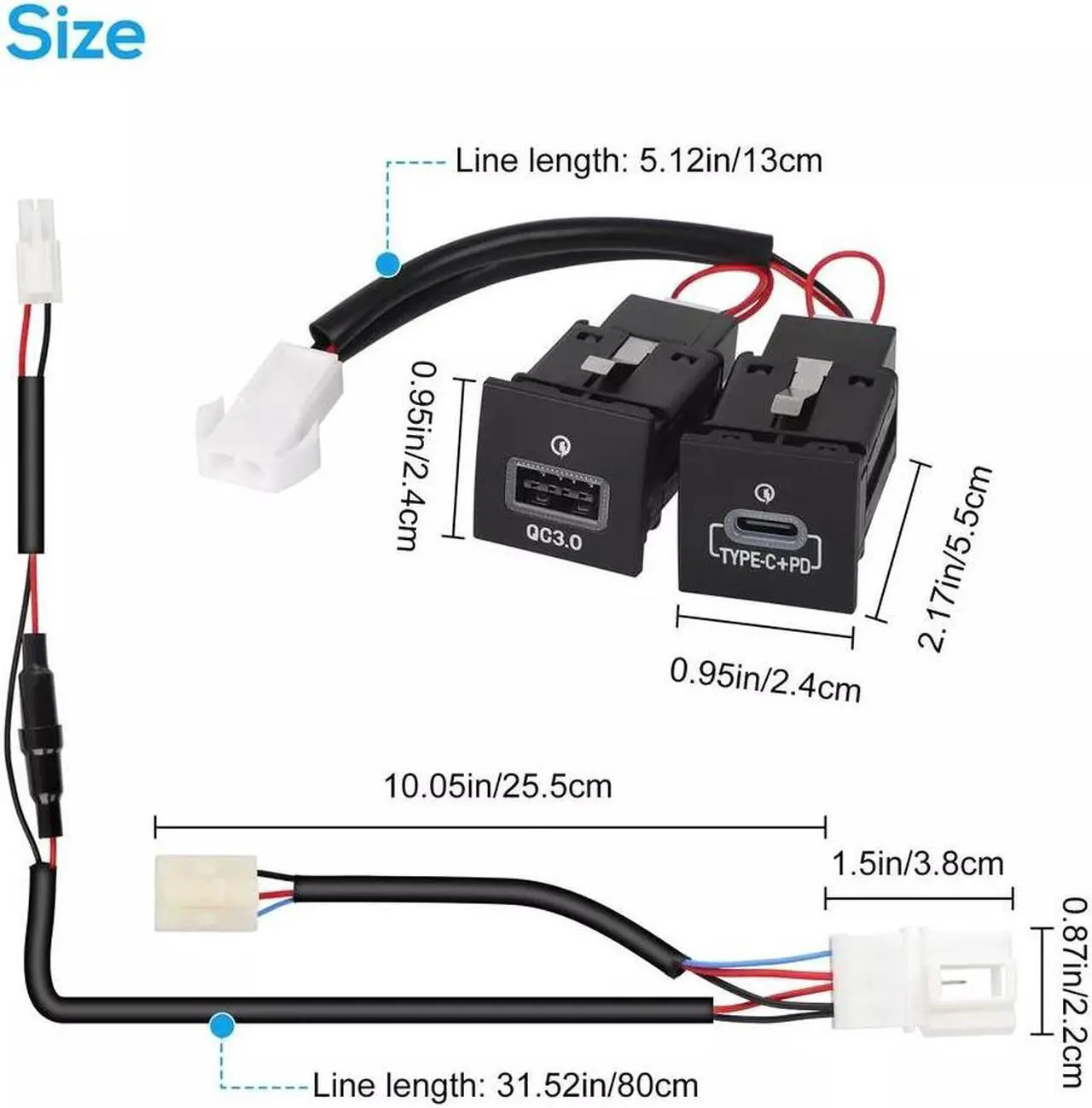 Alt view image 6 of 7 - NSI USB QC3.0 Charger + PD for VW Golf GTI R-Line MK5/MK6 (2006-2013), Jetta MK6 (2010-2014)  Dual Fast Charge with LED Indicator