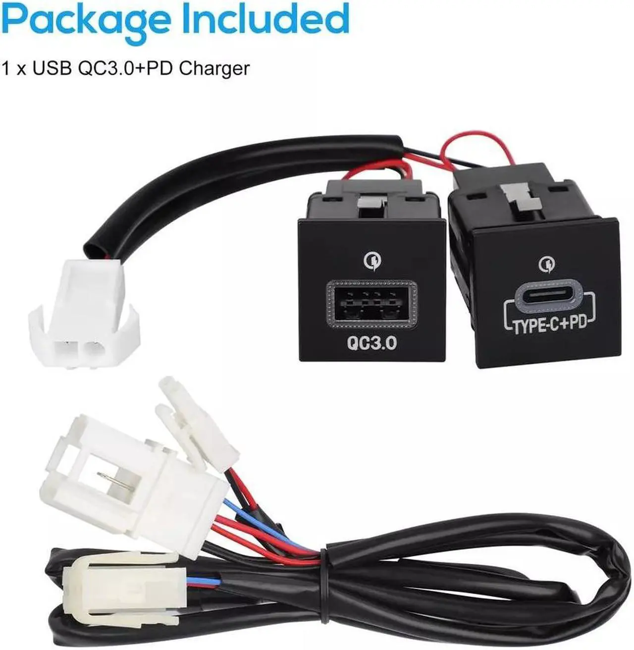 Alt view image 7 of 7 - NSI USB QC3.0 Charger + PD for VW Golf GTI R-Line MK5/MK6 (2006-2013), Jetta MK6 (2010-2014)  Dual Fast Charge with LED Indicator