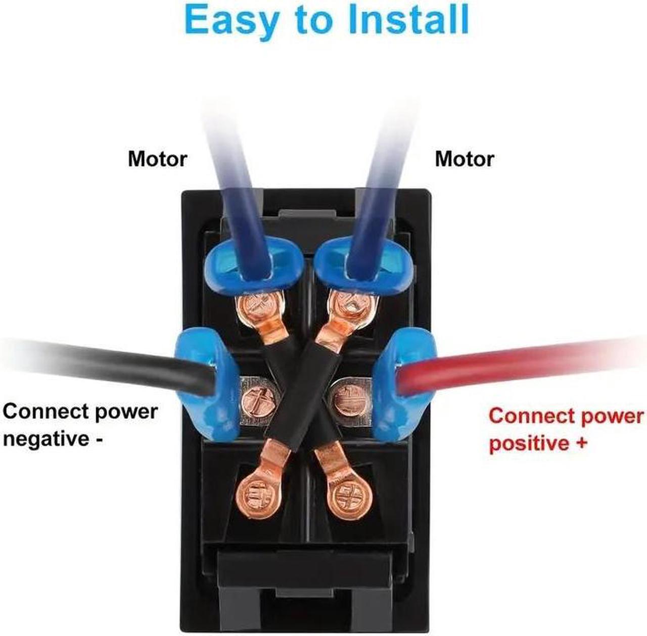Alt view image 5 of 7 - NSI 2 pcs 30A DPDT Polarity Reversing Momentary Switch - Up Down Toggle Rocker Switch for Trailer Stabilizers and RV Applications