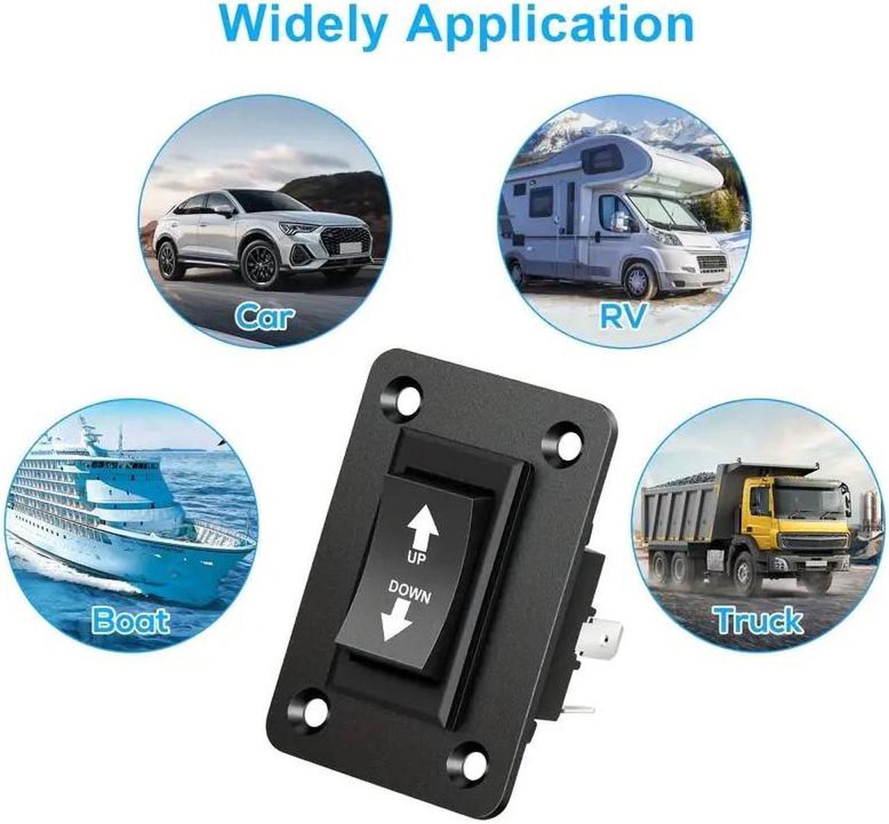 Alt view image 3 of 7 - NSI 2 pcs 30A DPDT Polarity Reversing Momentary Switch - Up Down Toggle Rocker Switch for Trailer Stabilizers and RV Applications