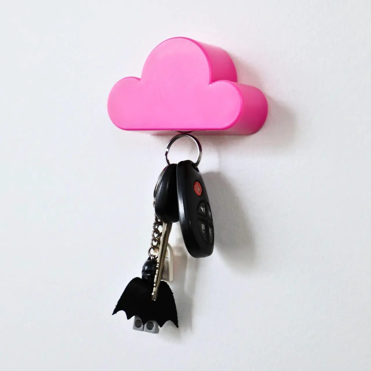 Main image of NSI Cloud Magnetic Key Holder - Strong Magnet, No-Drill Installation, Durable ABS Material, Cute Cloud Design for Keys, Clips, Small Items (Pink)