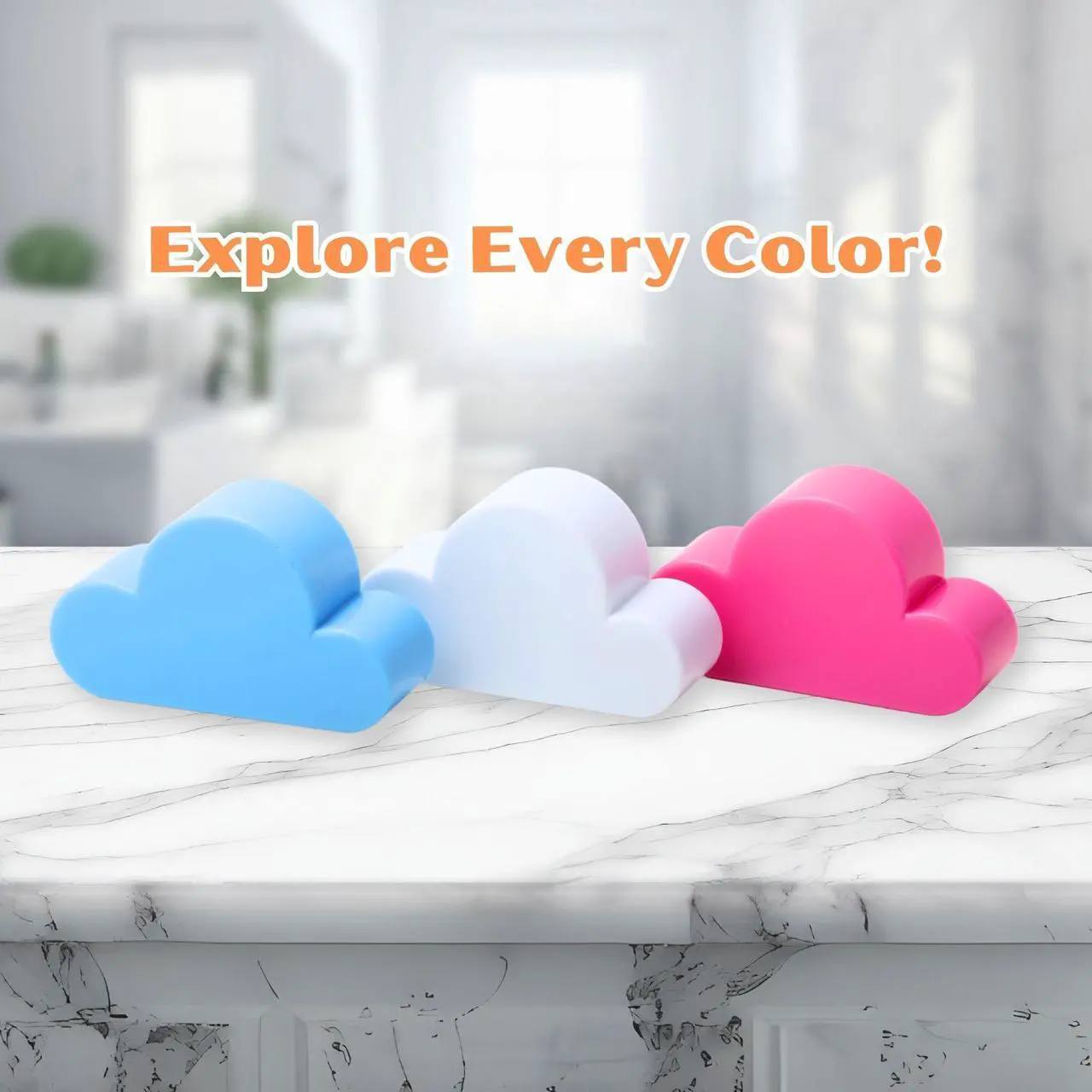 Alt view image 5 of 7 - NSI Cloud Magnetic Key Holder - Strong Magnet, No-Drill Installation, Durable ABS Material, Cute Cloud Design for Keys, Clips, Small Items (Pink)
