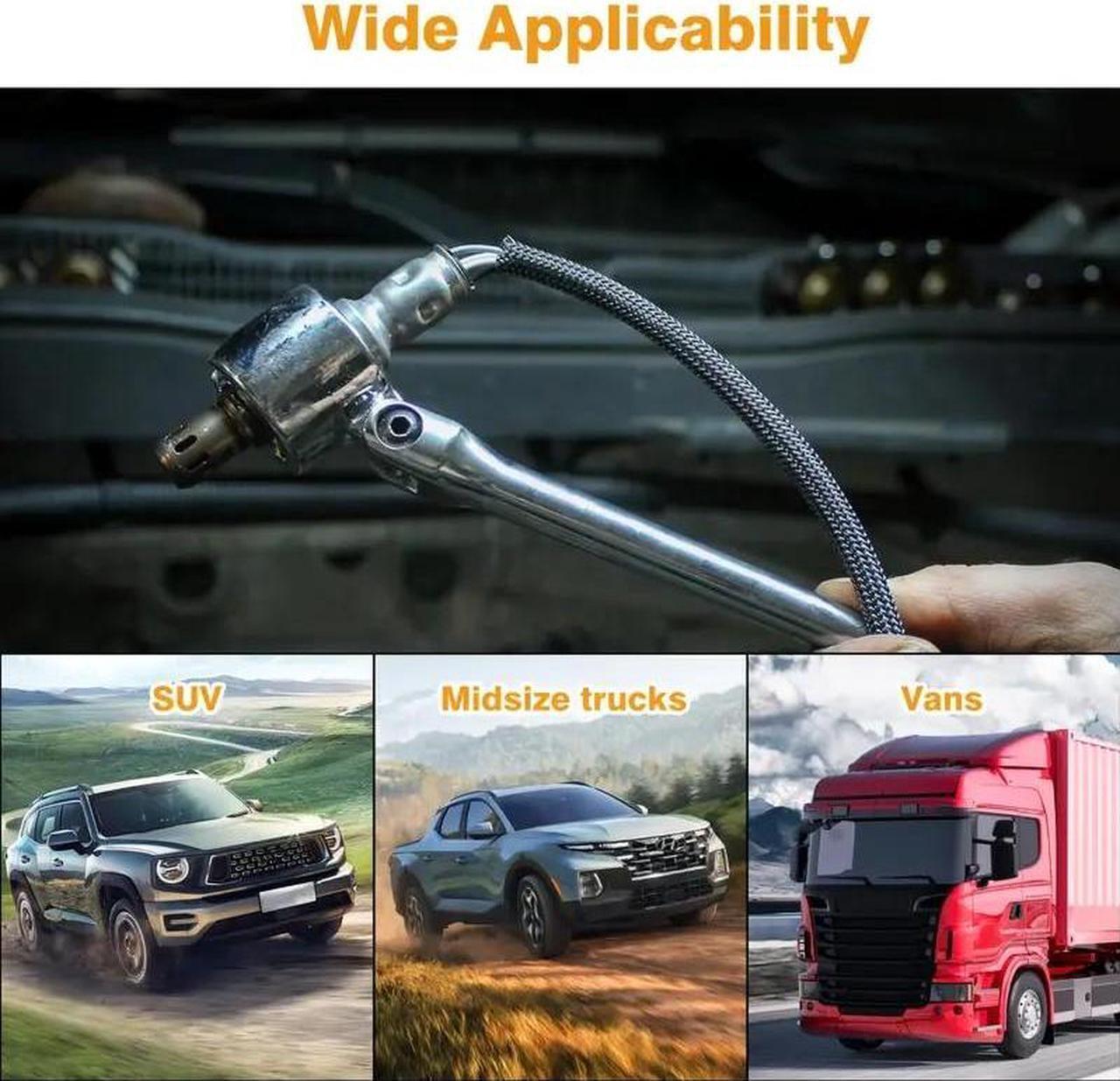 Alt view image 6 of 7 - NSI 7/8" 22mm Flexible Head Oxygen Sensor Wrench - Heavy Duty Forged Steel O2 Sensor Removal Tool for Auto Repair