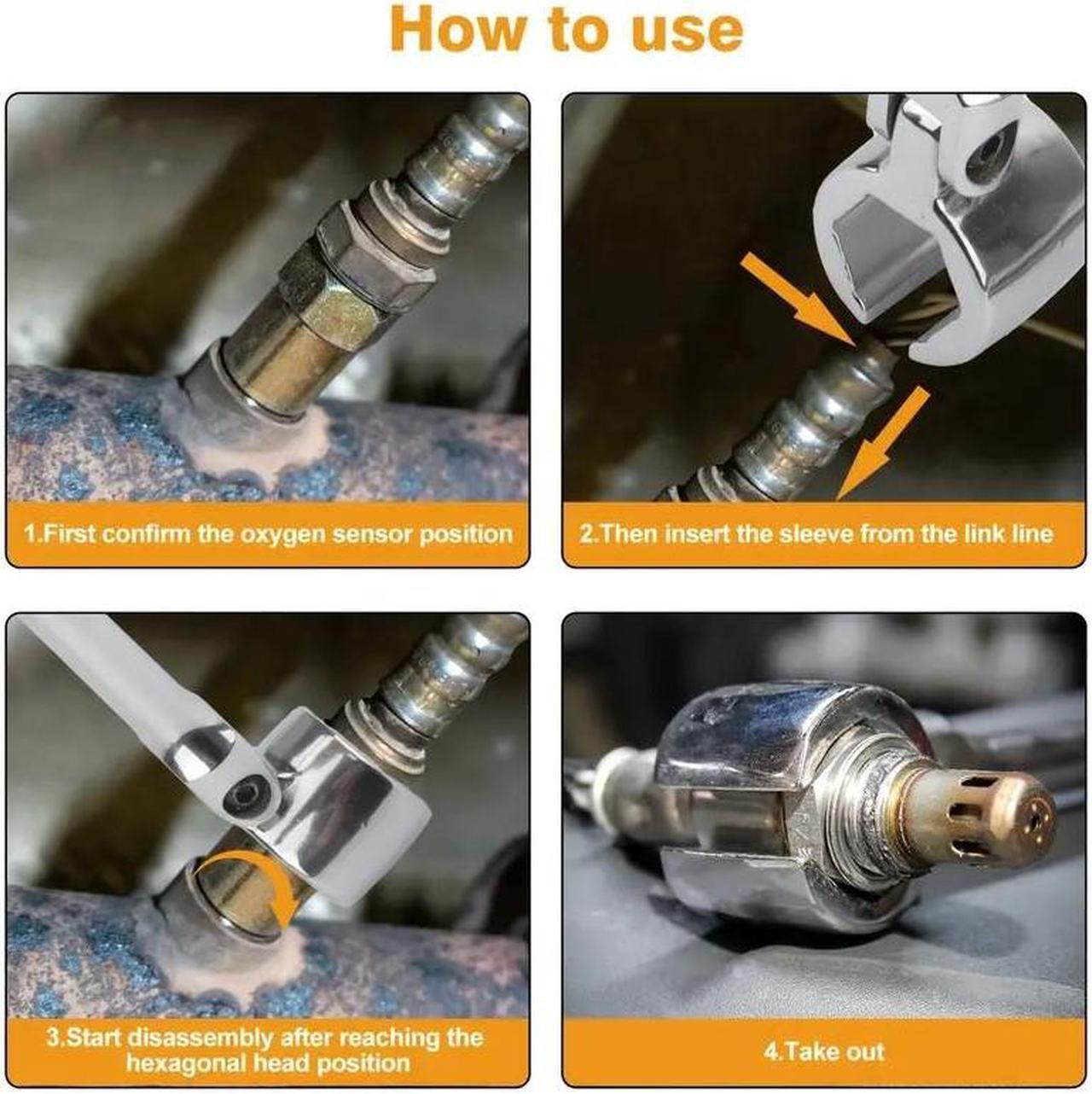 Alt view image 4 of 7 - NSI 7/8" 22mm Flexible Head Oxygen Sensor Wrench - Heavy Duty Forged Steel O2 Sensor Removal Tool for Auto Repair