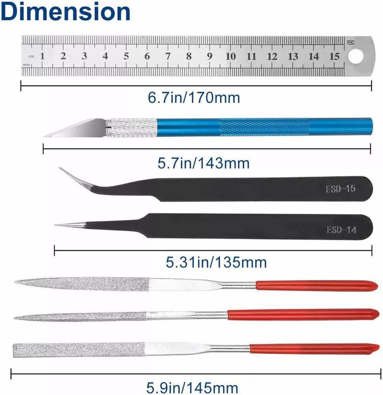 Alt view image 2 of 7 - NSI 24 Pcs Model Building Tool Kit for Gundam and Car Models  Precision Craft Tools with Plier, Pen Knife, Tweezers, Grinding Files, Polishing Block, and Portable Case.