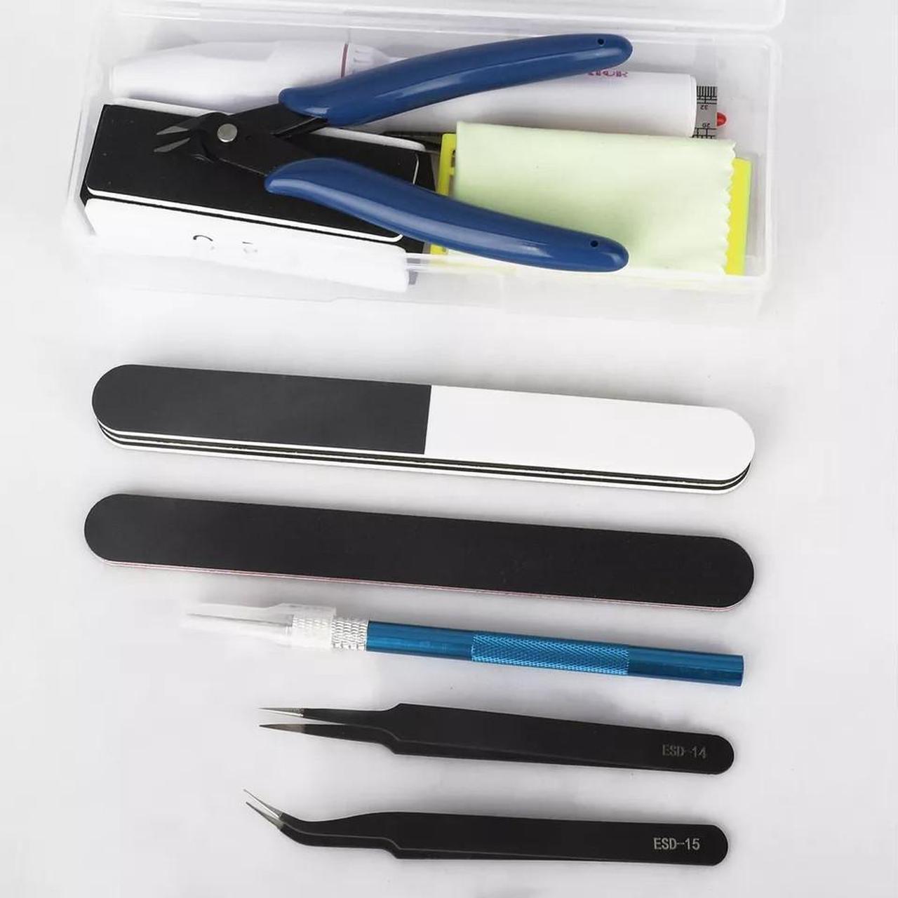 Alt view image 6 of 7 - NSI 24 Pcs Model Building Tool Kit for Gundam and Car Models  Precision Craft Tools with Plier, Pen Knife, Tweezers, Grinding Files, Polishing Block, and Portable Case.
