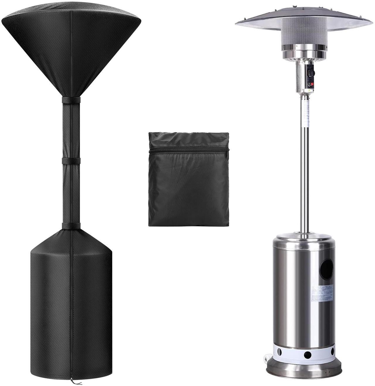 Main image of NSI Heavy Duty Waterproof Patio Heater Cover with Zipper - Tear Resistant Protector for Outdoor Standing Propane Heaters (Black)