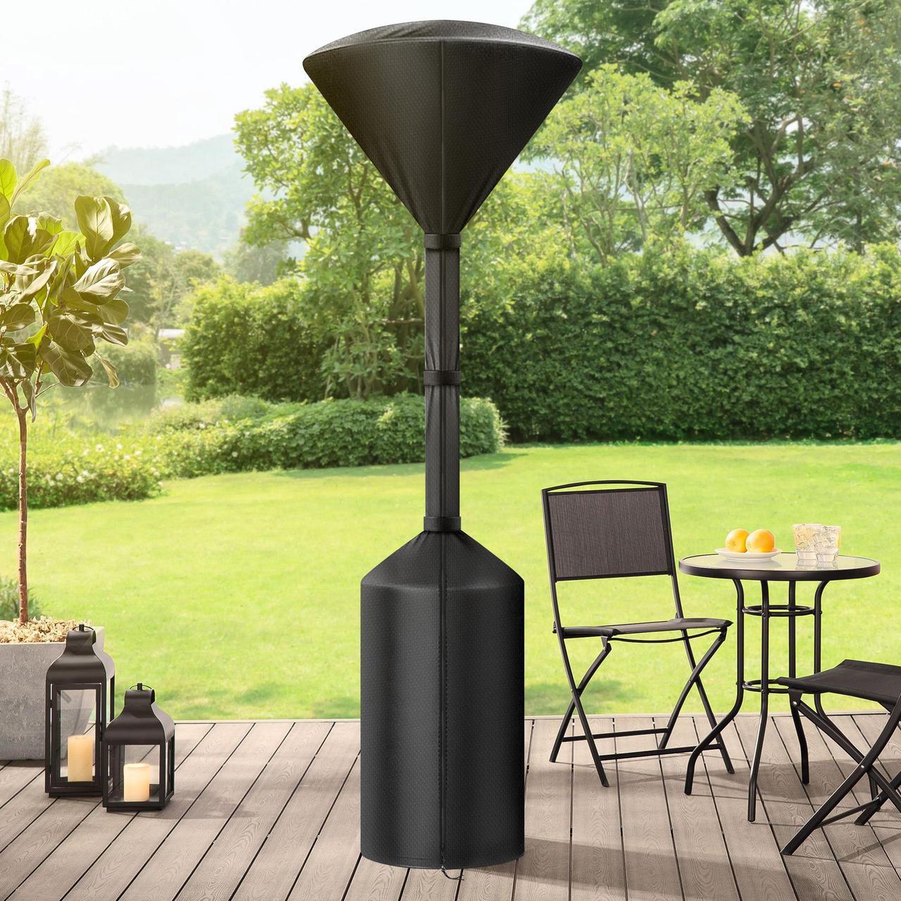 Alt view image 4 of 6 - NSI Heavy Duty Waterproof Patio Heater Cover with Zipper - Tear Resistant Protector for Outdoor Standing Propane Heaters (Black)