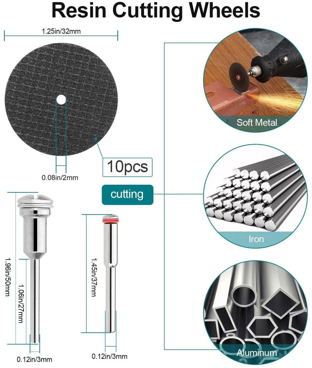 Alt view image 2 of 7 - NSI 30 Pcs Cutting Wheel Set for Rotary Tool - HSS Circular Saw Blades, Diamond, and Resin Cutting Discs for Wood, Plastic, Stone, and More