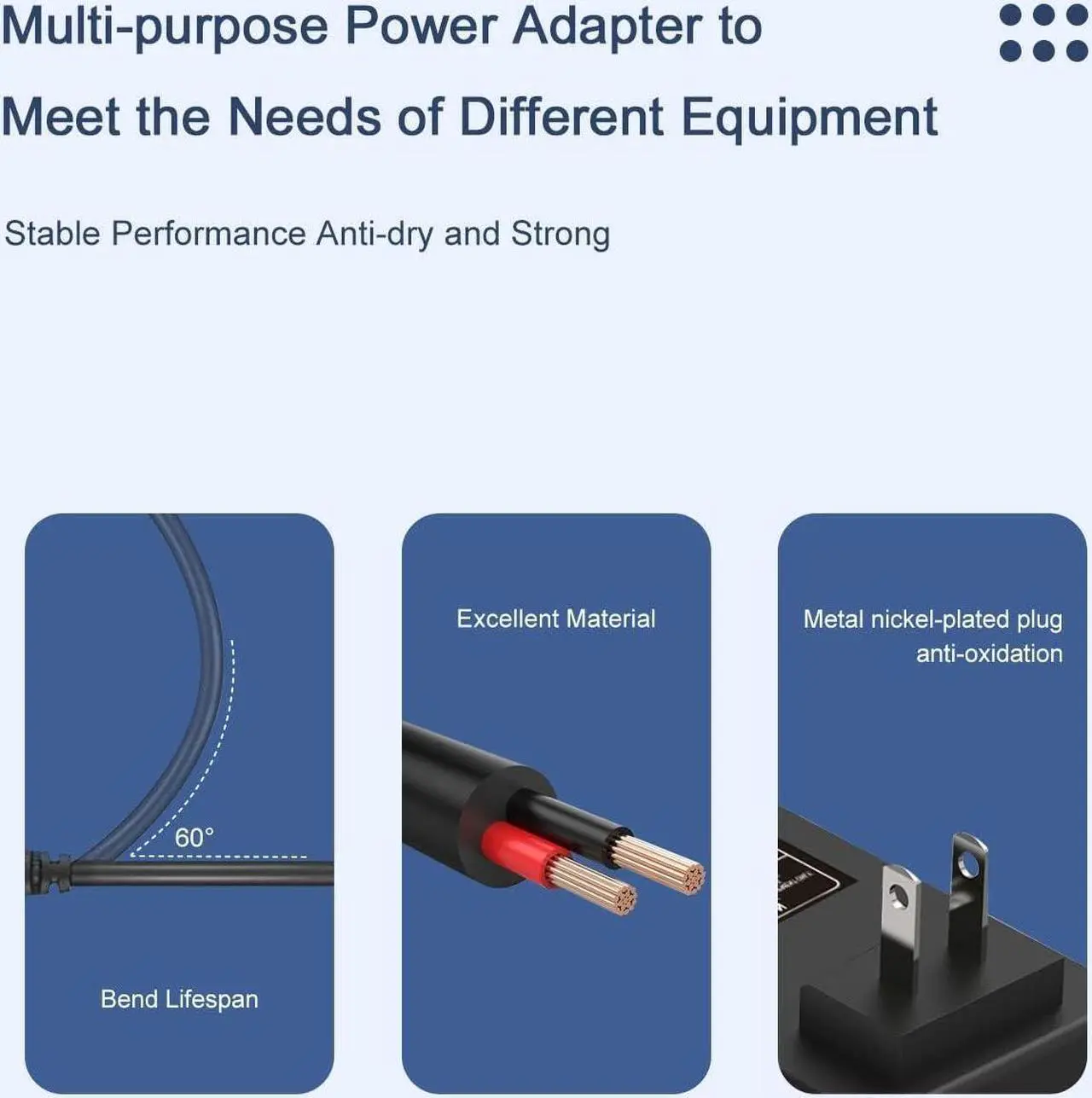 Alt view image 5 of 6 - 12V 2A Power Adapter AC Power Supply Cord 12 Volts 2 Amps Regulated Switching Charger with 8 Interchangeable DC Plug for 2000mA 1500mA 1000mA 900mA 850mA 800mA 700mA 600mA 500mA Equipment