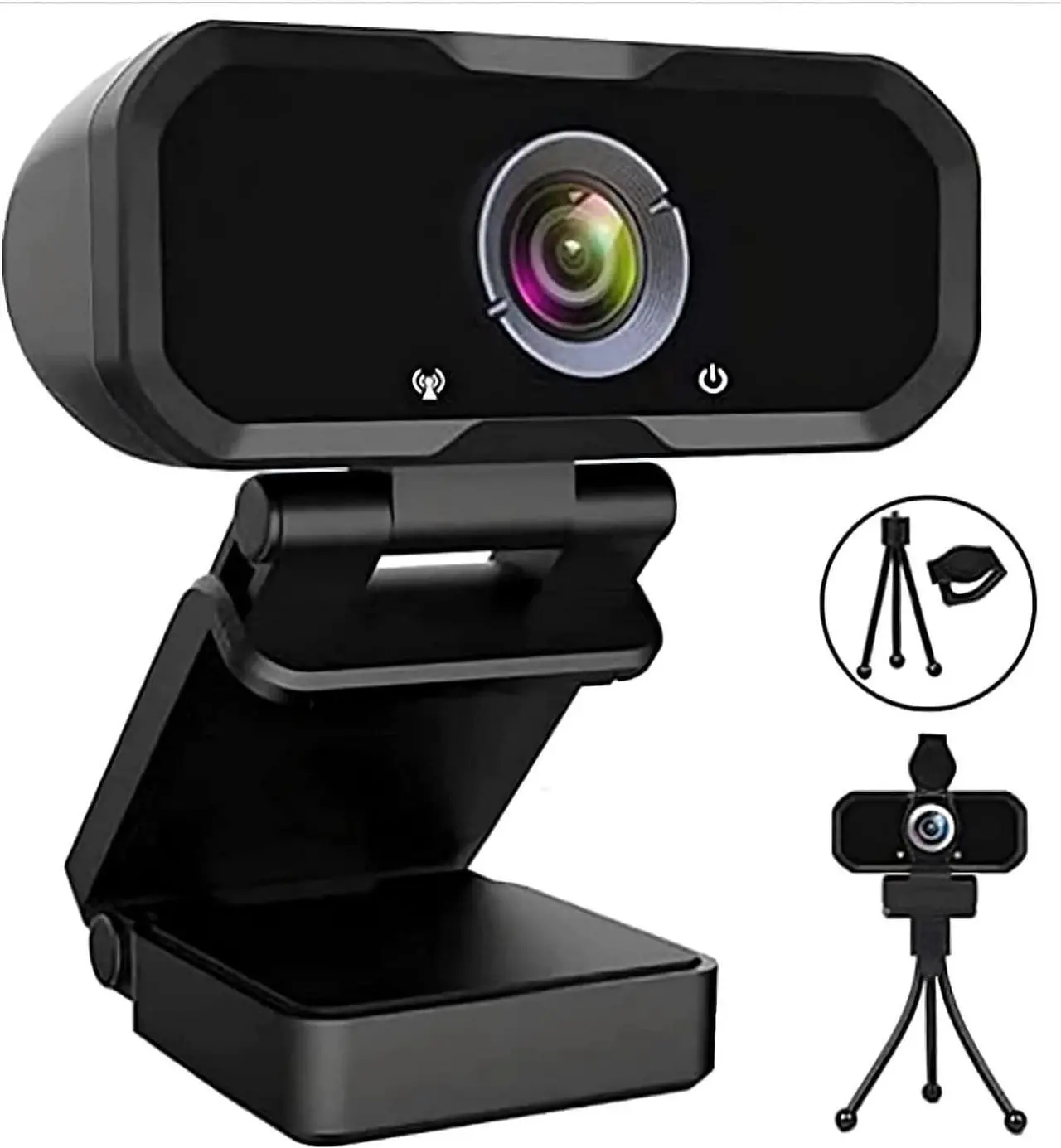 Main image of Webcam 1080p HD Computer Camera - Microphone Laptop USB PC Webcam with Privacy Shutter and Tripod Stand, 110 Degree Live Streaming Widescreen Recording Pro Video Web Camera for Calling, Conferencing