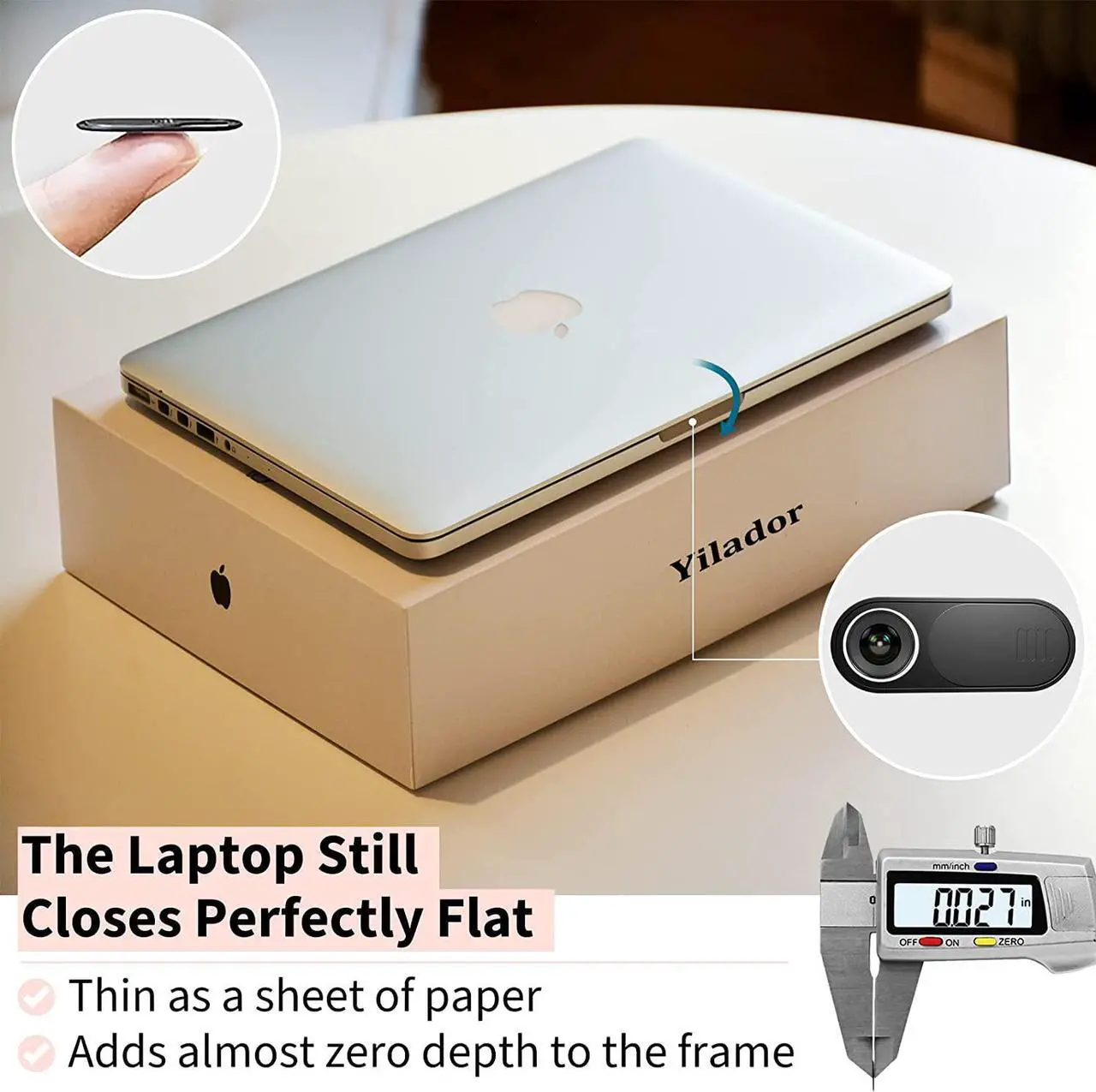 Alt view image 2 of 4 - Laptop Camera Cover Slide 6PCS, 2 Size Ultra Thin Webcam Cover Blocker, Large for Laptop Computer, Small for Phone Tablet, Suitable for iPhone iPad MacBook Pro, Protect Your Privacy
