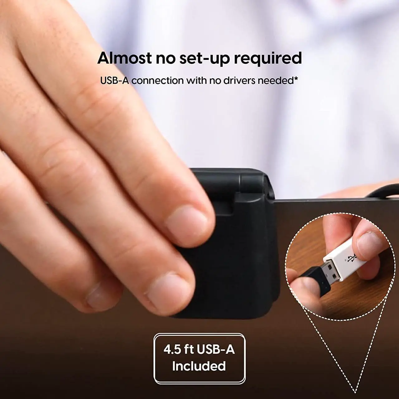 Alt view image 3 of 6 - TalkWorks Webcam with Microphone Support - External Camera for Laptop and Desktop - High Resolution and Large Window Size with USB Cable and Dual Microphone Input - Compact and Portable, Black
