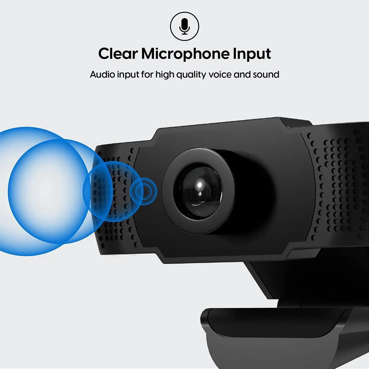 Alt view image 4 of 6 - TalkWorks Webcam with Microphone Support - External Camera for Laptop and Desktop - High Resolution and Large Window Size with USB Cable and Dual Microphone Input - Compact and Portable, Black