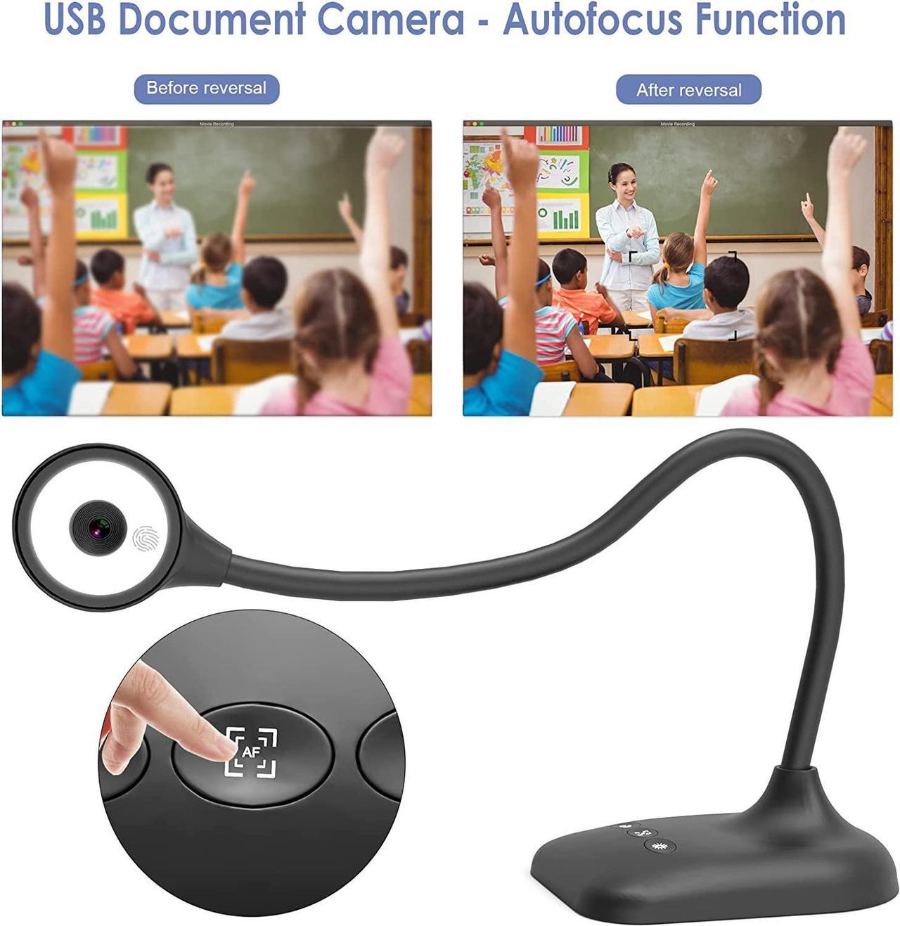 Alt view image 3 of 7 - USB Document Camera for Teachers, Webcam/Doc Camera for Classroom with A3 Format, 3-Level LED Lights, Image Invert, Fold, Dual mic for Mac OS, Windows, Zoom, OBS Work with Distance Learning