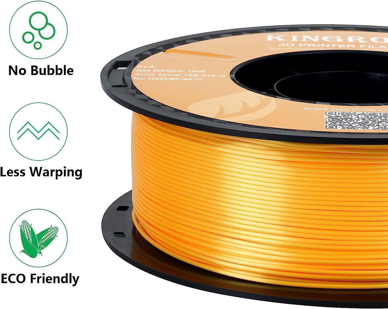 Alt view image 4 of 7 - Kingroon Silk PLA 3D Printer Filament, Dimensional Accuracy +/- 0.03 mm, 1 kg Spool(2.2lbs), PLA Shiny Filament 1.75 mm (Gold)